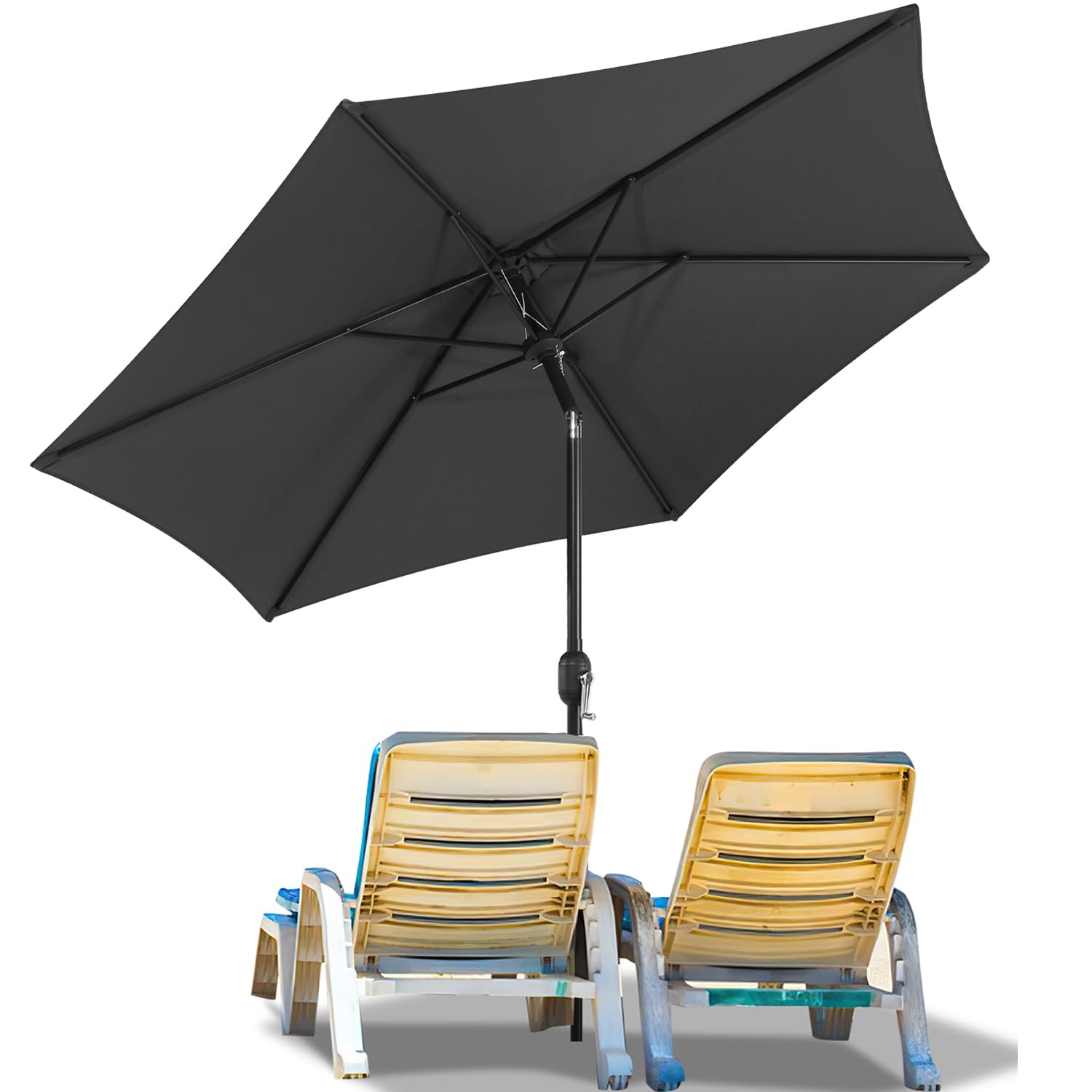 Lospitch Sonnenschirm mit Kurbel UV50+ für Terrasse und Garten