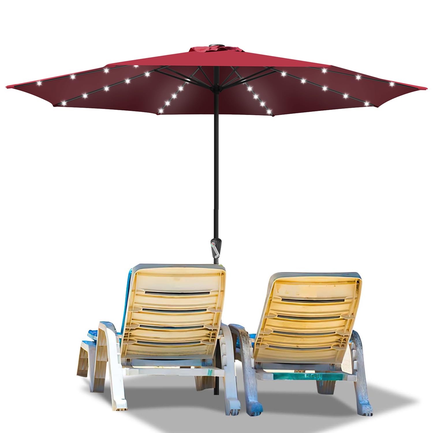 Lospitch Sonnenschirm mit Kurbel UV50+ für Terrasse und Garten