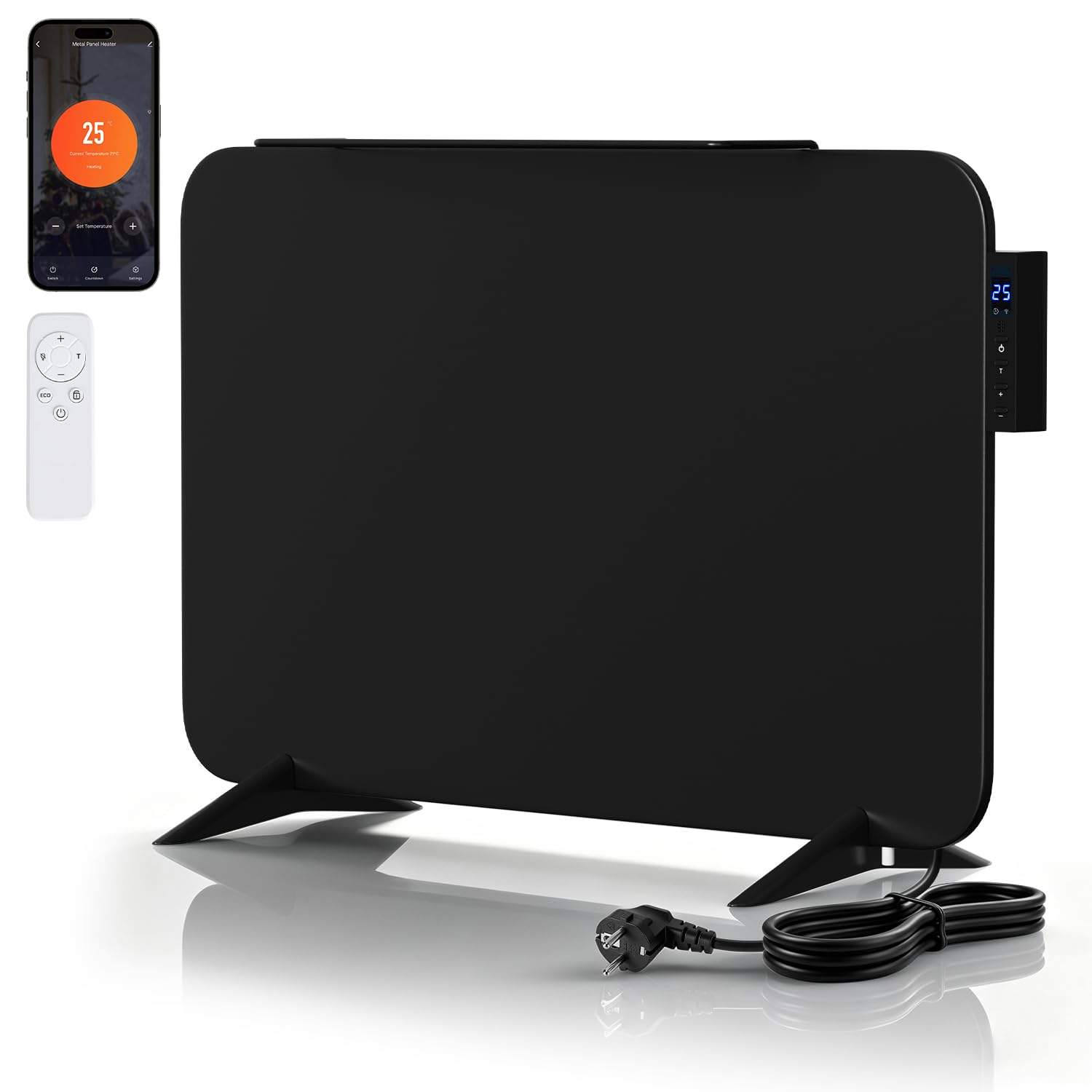 Lospitch Infrarotheizung 450/800W mit WLAN App Thermostat und Handtuchhalter