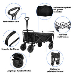 Lospitch Transportwagen faltbar 100 x 51 x 75 cm mit 96 L Volumen