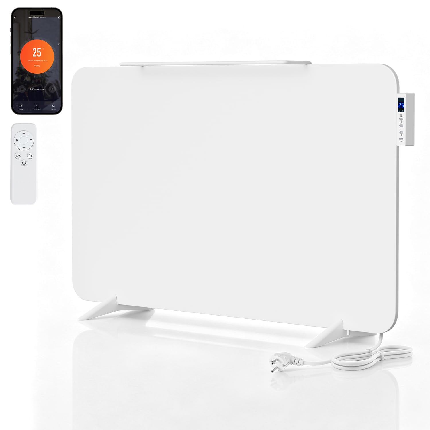 Lospitch Infrarotheizung 450/800W mit WLAN App Thermostat und Handtuchhalter