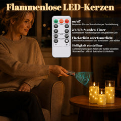 Lospitch LED Kerzen 3er/5er Set mit Fernbedienung Timer und Lichterkette