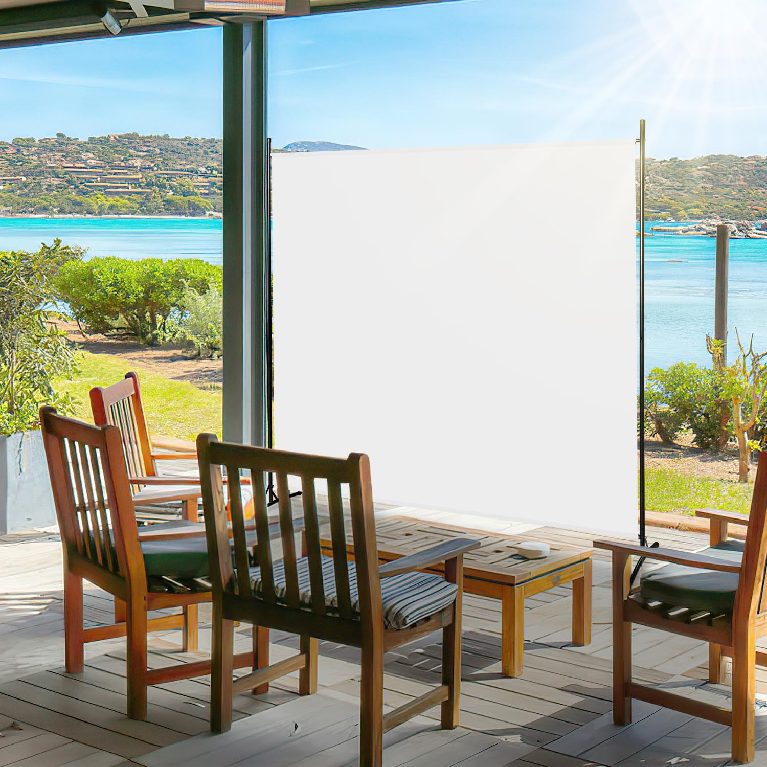 Lospitch Garten Sichtschutz Paravent Faltwand Freistehend für Pool Terrasse Balkon