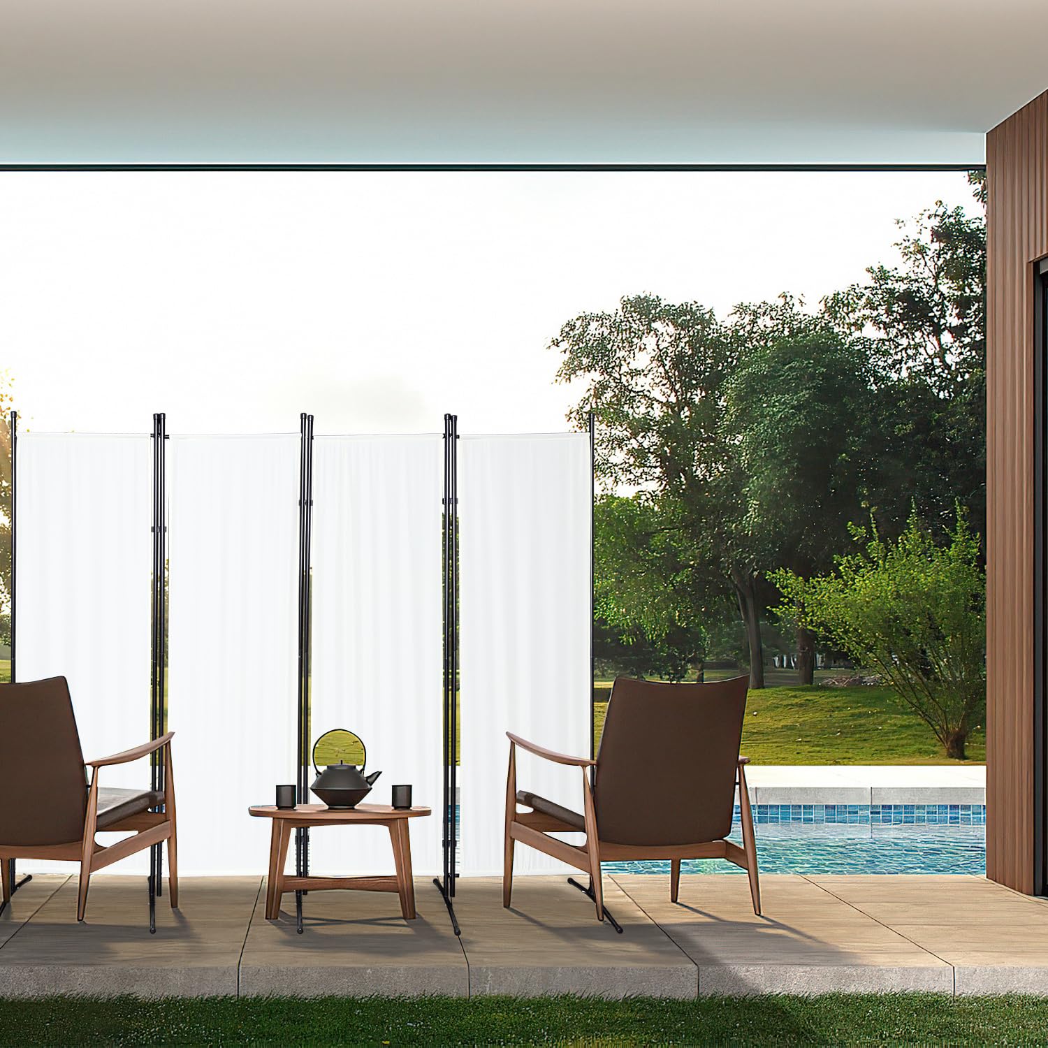 Lospitch Garten Sichtschutz Paravent Faltwand Freistehend für Pool Terrasse Balkon