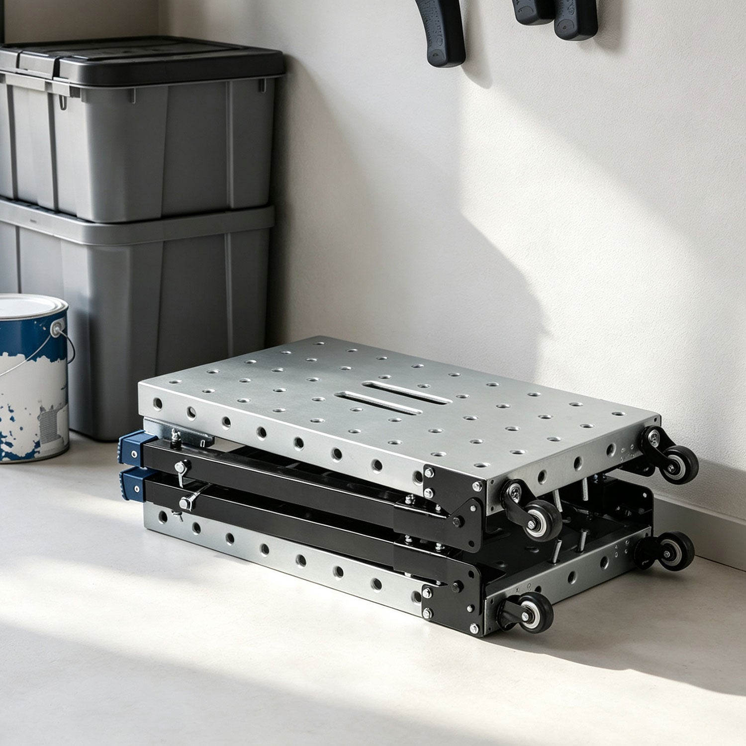 Lospitch Arbeitsplattform aus verzinktem Stahl 120 × 36 cm Höhenverstellbar 60–90 cm bis 500 kg