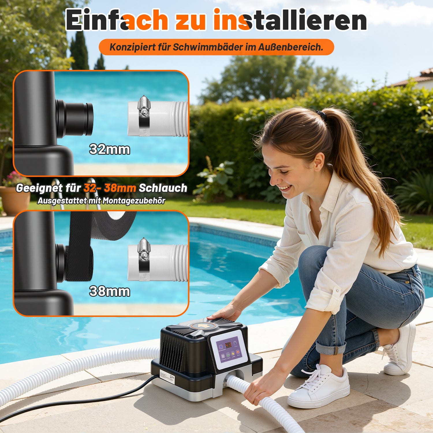 Lospitch Elektrische Poolheizung 3 kW
