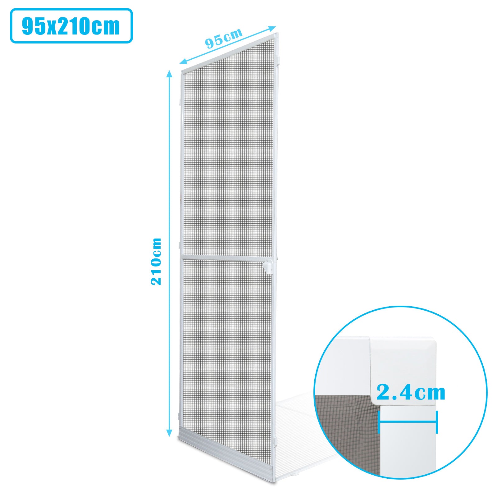 Lospitch Insektenschutztür für Terrasse Aluminiumrahmen weiß 120x210 cm