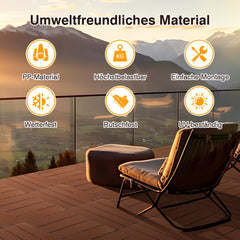 Lospitch Terrassenfliesen Kunststoff 30x30 cm Klickfliesen für Balkon und Terrasse