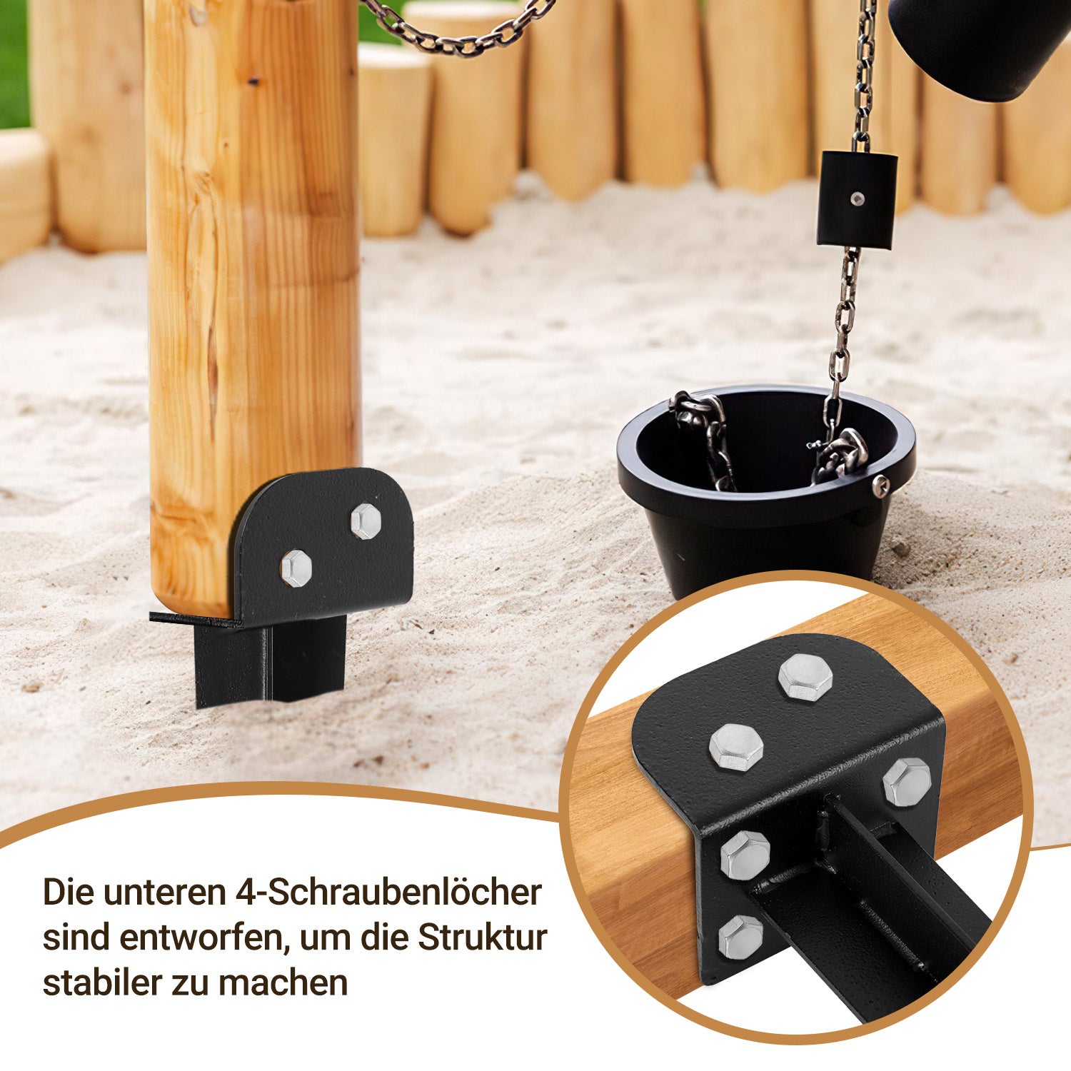Lospitch Einschlaghülse für Holzpfosten im Garten