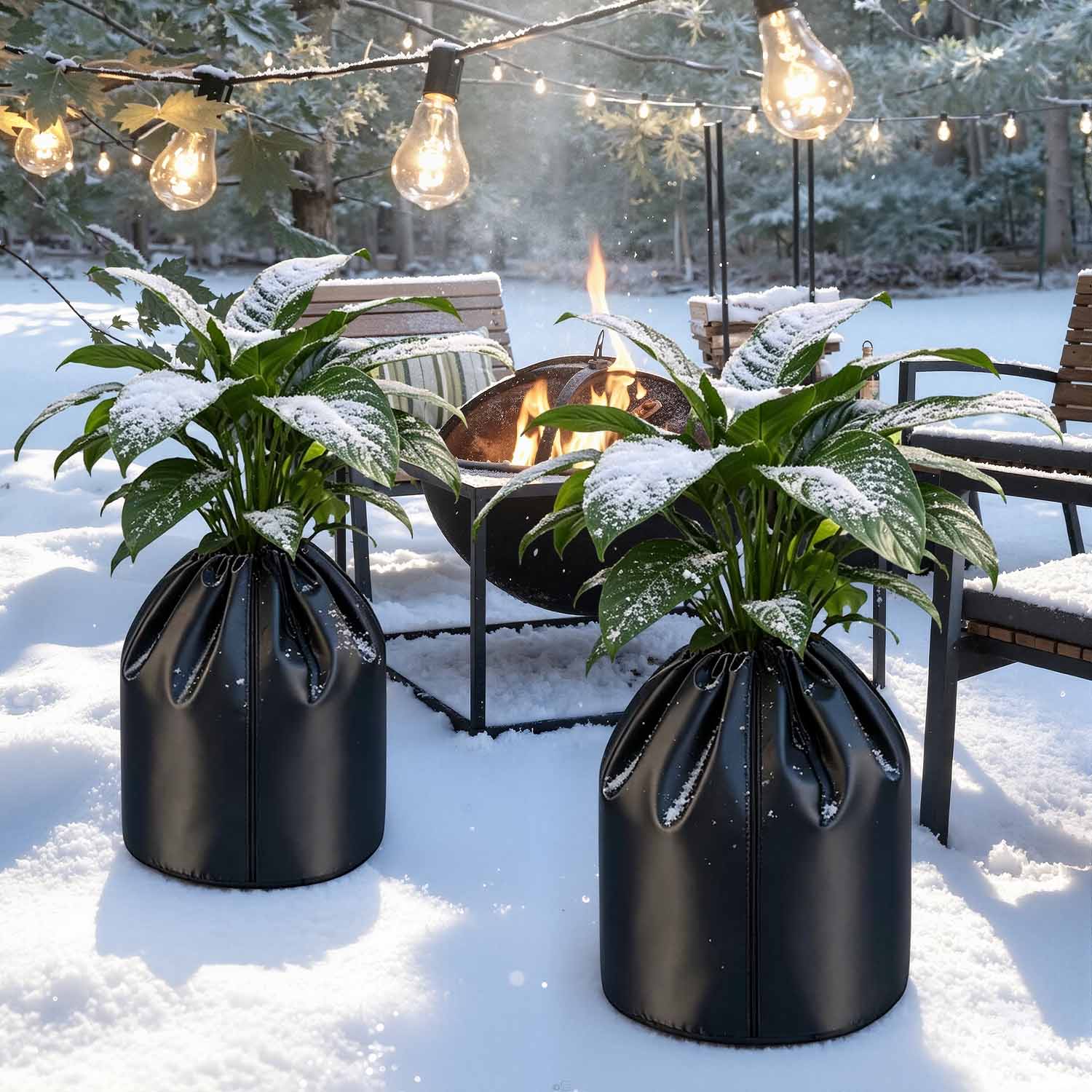 Lospitch Winterschutz für Pflanzkübel Ø45/65 cm 2er Set mit Reißverschluss