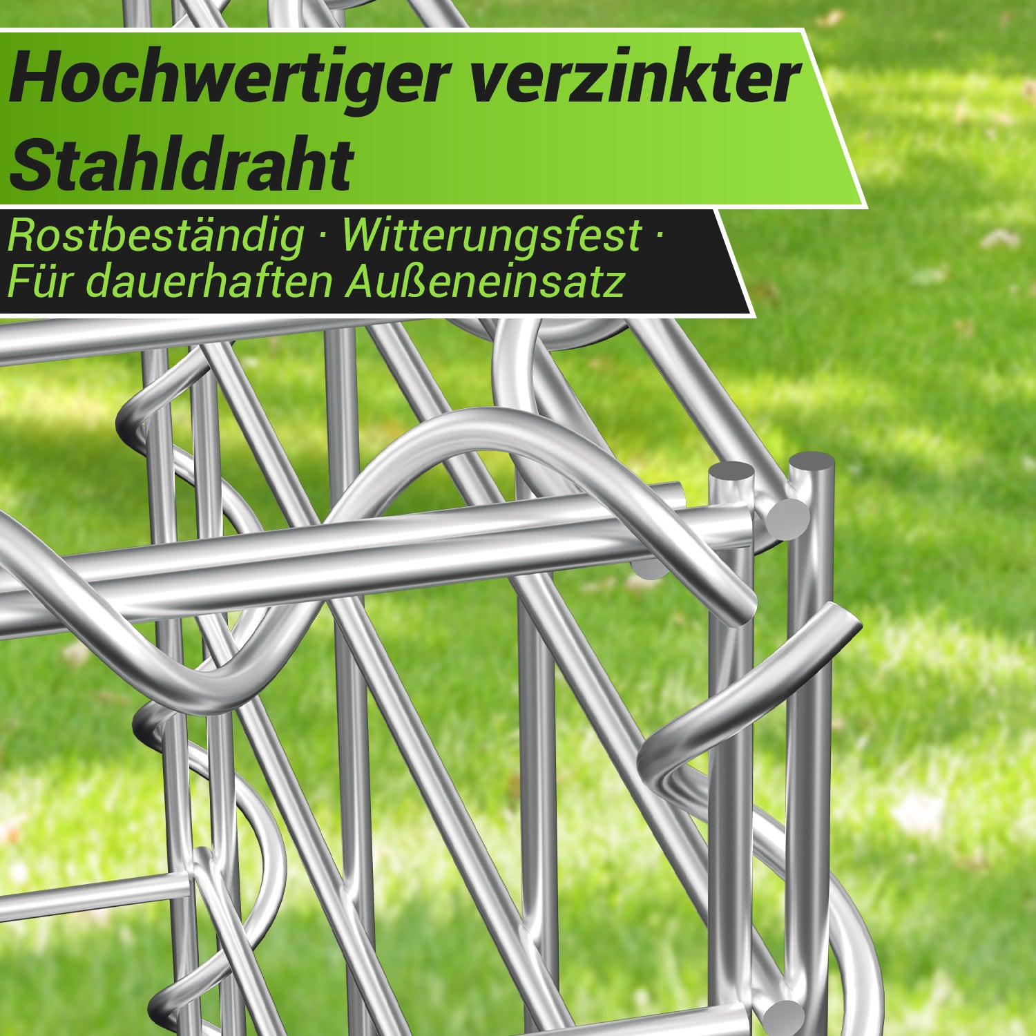 Lospitch Gabionen 100x30x30 cm verzinkt 2 Stück für Gartenmauer