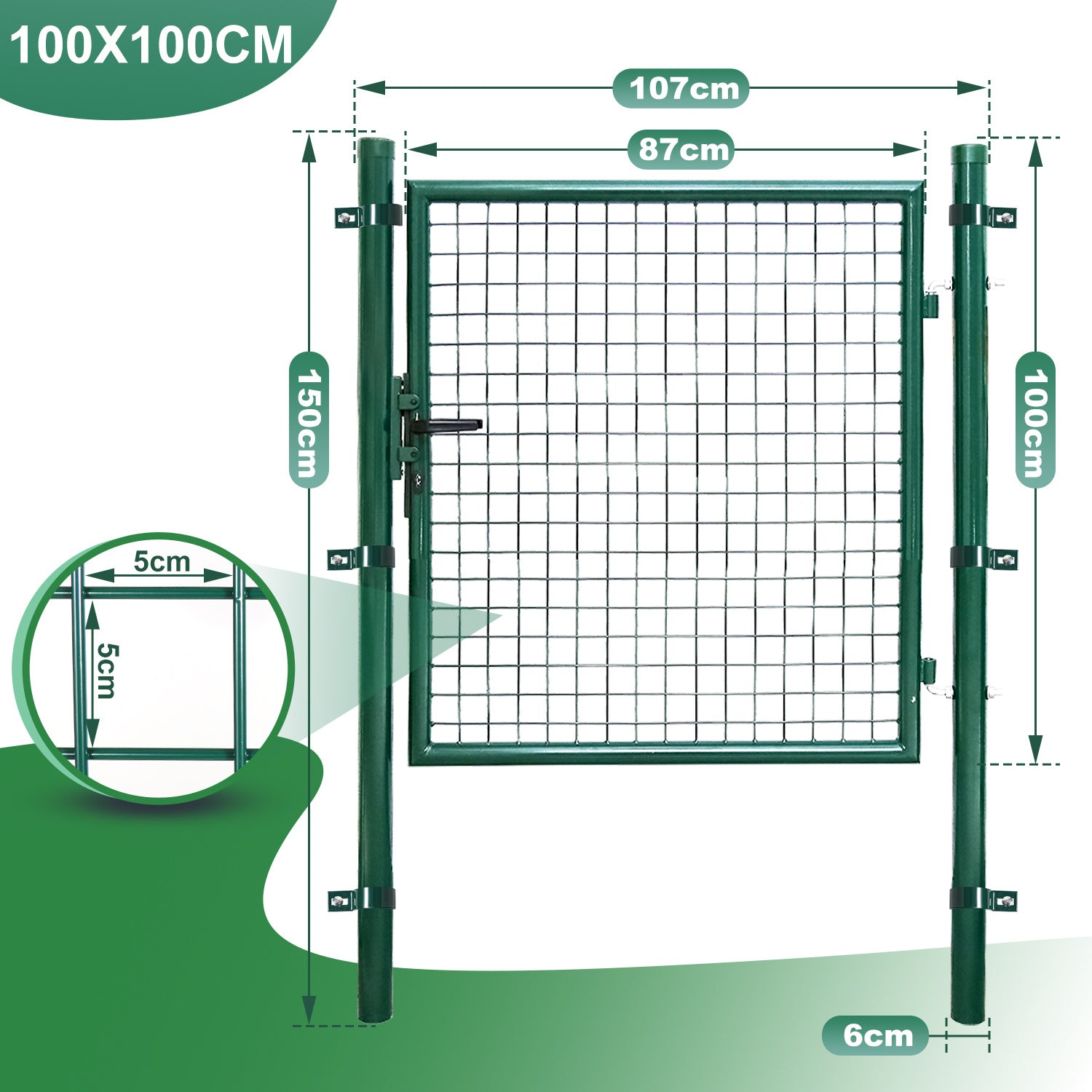 Lospitch Metall Gartentor für Gartenzaun