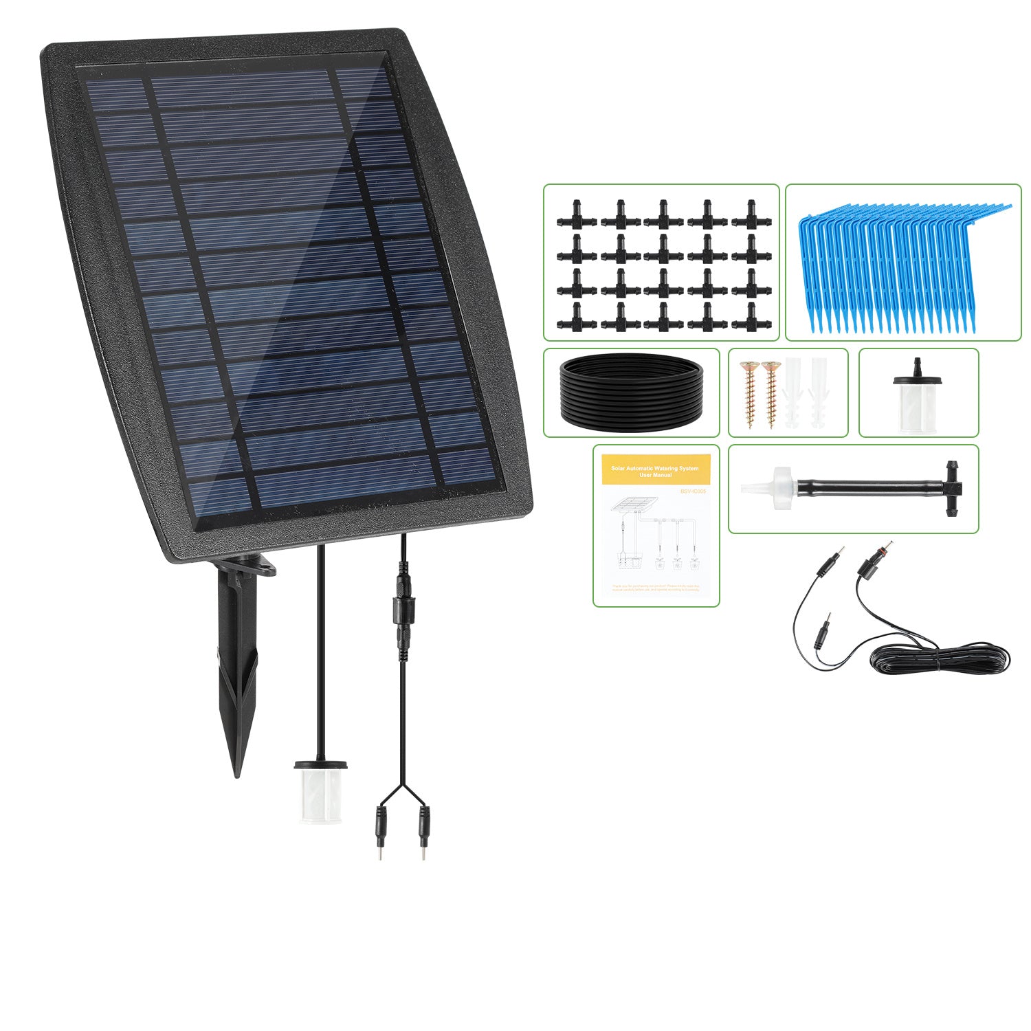 Lospitch Solar Bewässerungssystem für Pflanzen mit 20 Tropfern