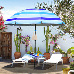 Lospitch Strandschirm Ø213 cm UV50+ höhenverstellbar mit Tisch