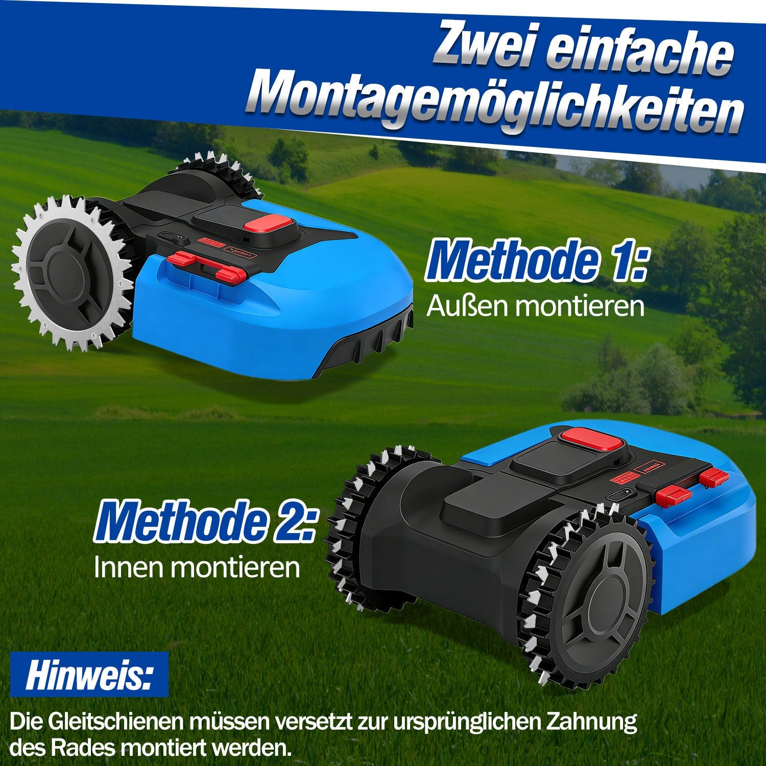 Lospitch Mähroboter Spikes 2er Set für Rasenroboter