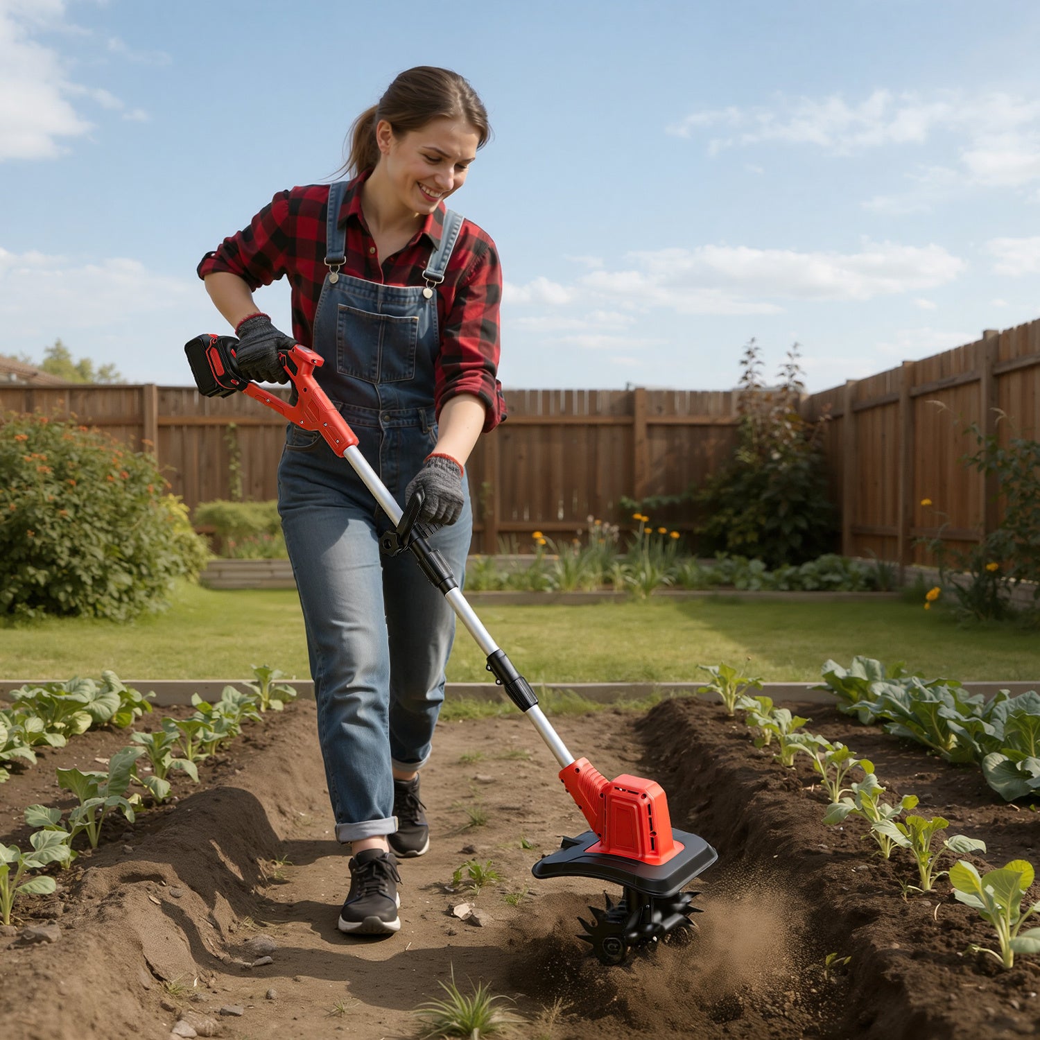 Lospitch Akku Gartenfräse 400 W für Gemüsebeete