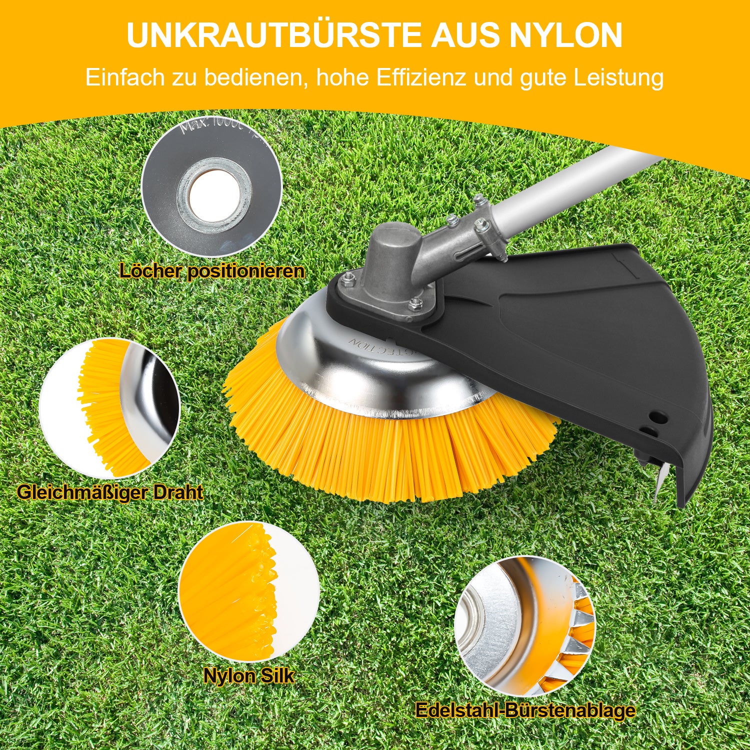 Lospitch Wildkrautbürste 200 mm für Fugen Gartenwege