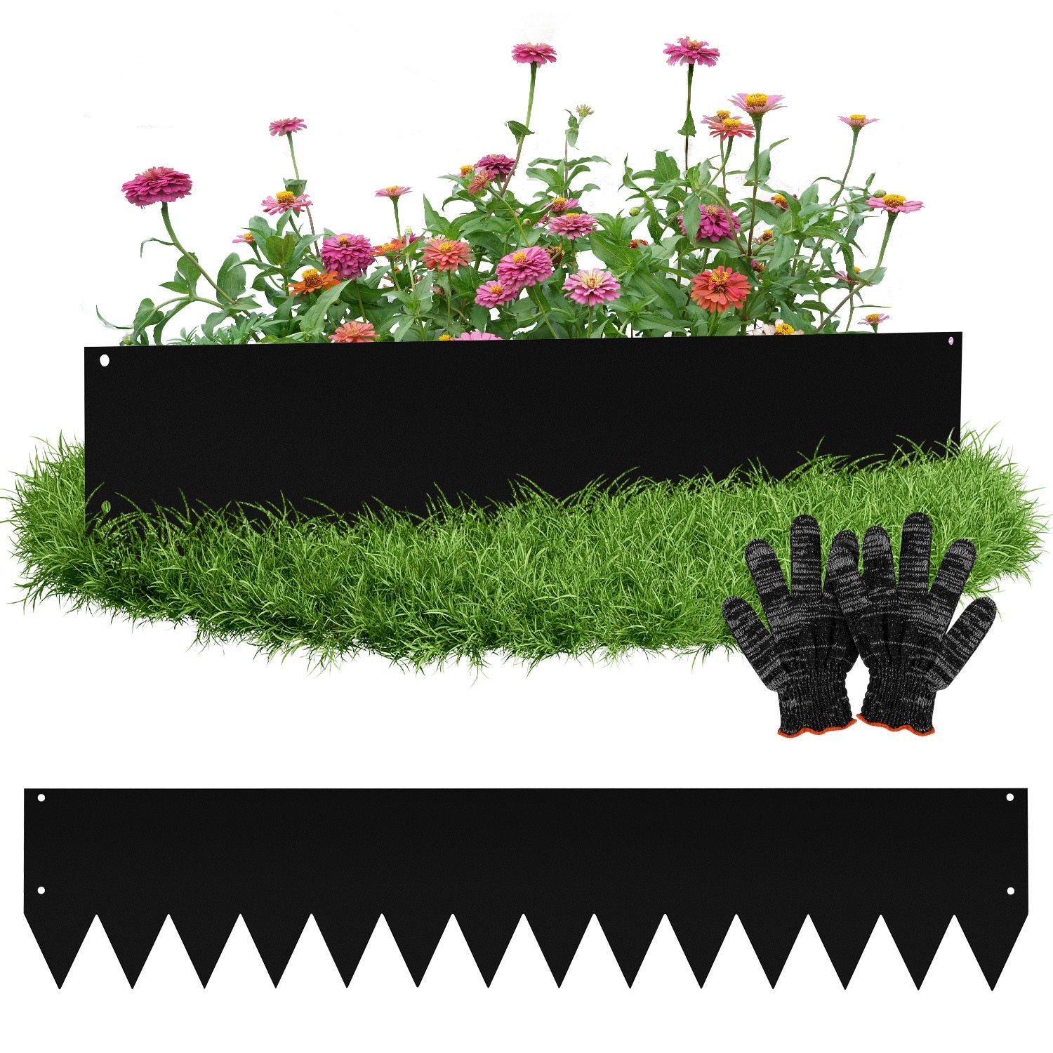 Lospitch Metall Rasenkante 100 x 20 cm für Beete