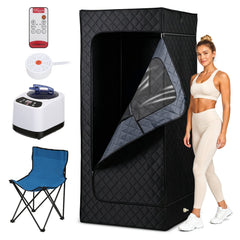 Lospitch Tragbare Dampfsauna 90 × 90 × 180 cm mit 9 Heizstufen und Fernbedienung
