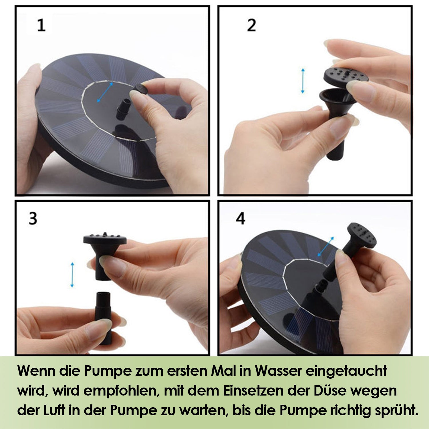 Lospitch Solar Springbrunnenpumpe für Teich