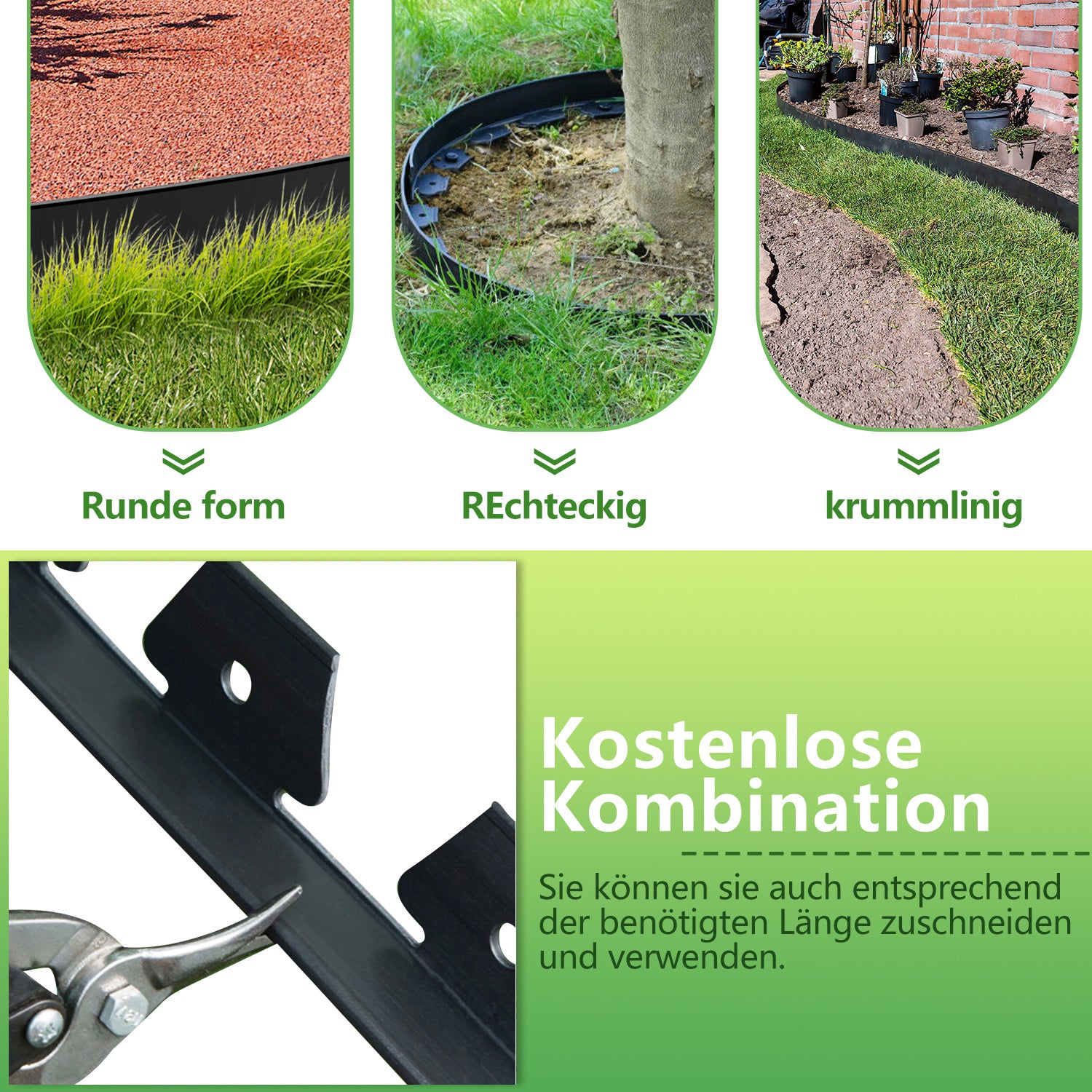 Lospitch Flexible PVC Rasenkante für Garten und Beet