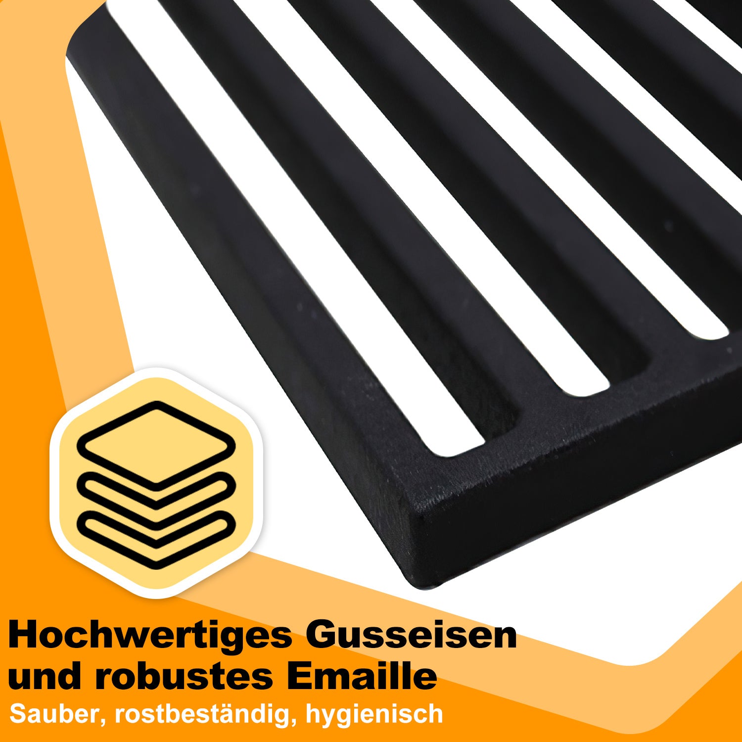 Lospitch Gusseisen Grillrost emailliert für Gasgrill und Holzkohlegrill