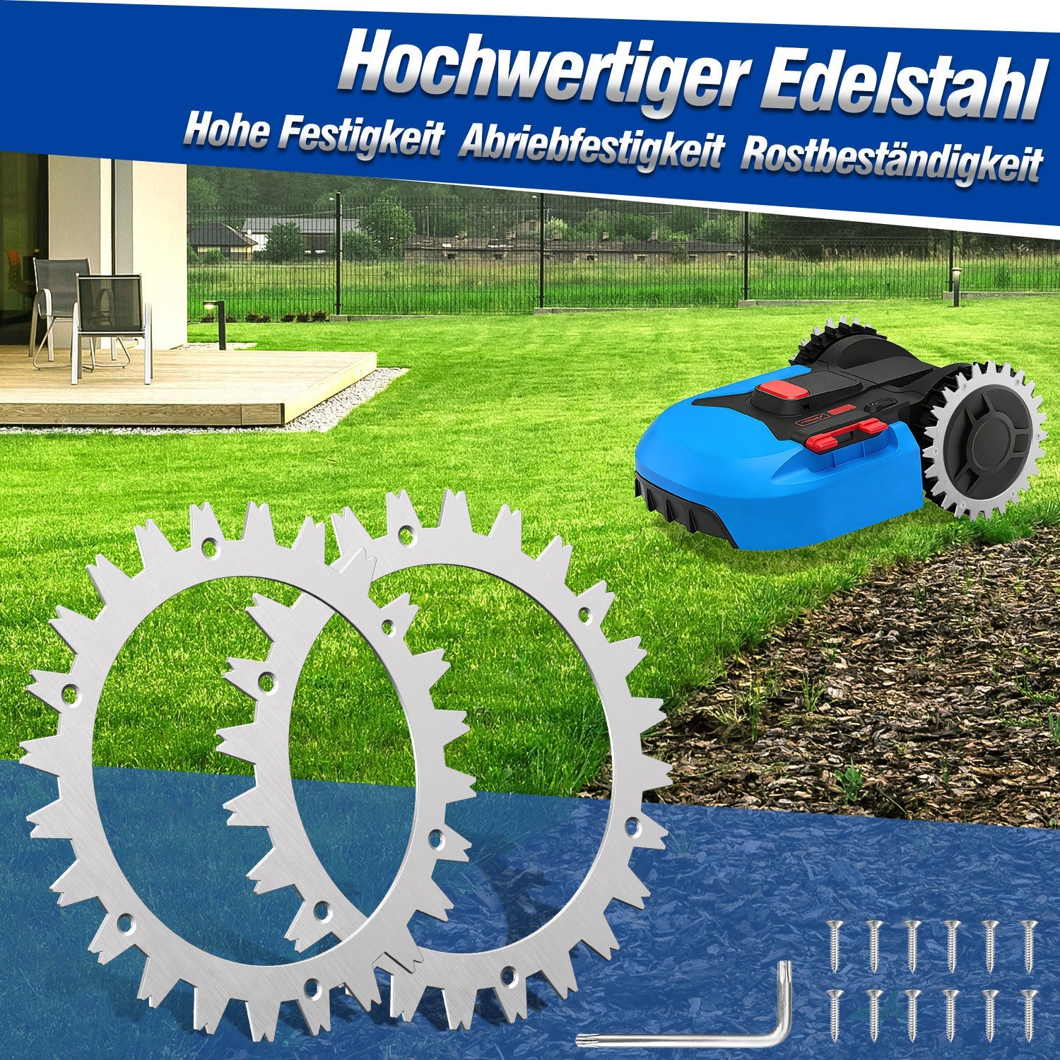 Lospitch Mähroboter Spikes 2er Set für Rasenroboter