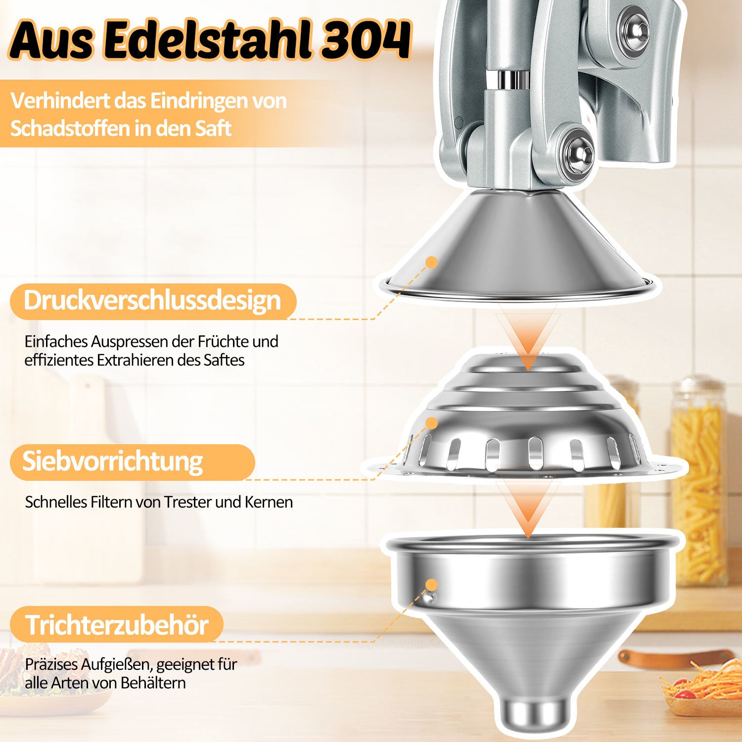 Lospitch Manuelle Saftpresse für Camping und Outdoor