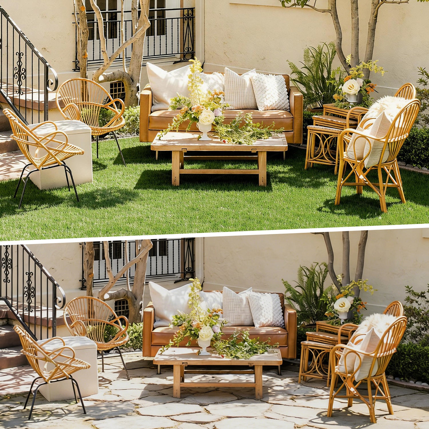 Lospitch Rasen Klickfliesen 30×30 cm 11 Stück für Balkon und Terrasse
