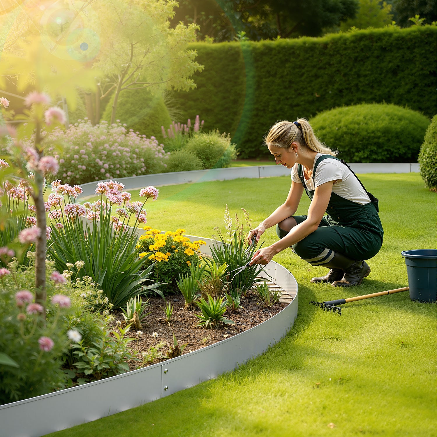 Lospitch Metall Rasenkante flexibel für Beete und Gartenwege