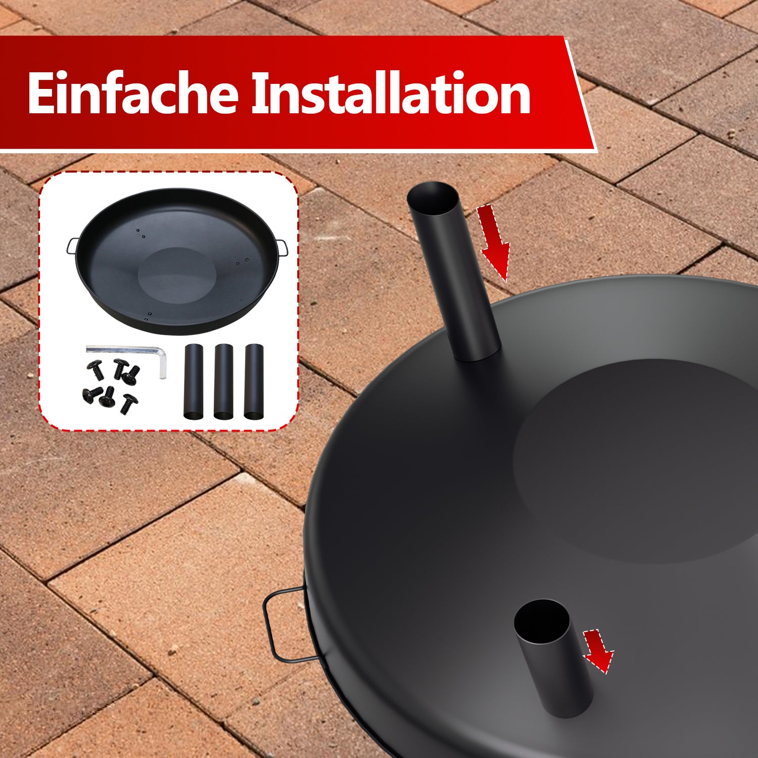 Lospitch Feuerschale 82 5 cm für Garten Terrasse