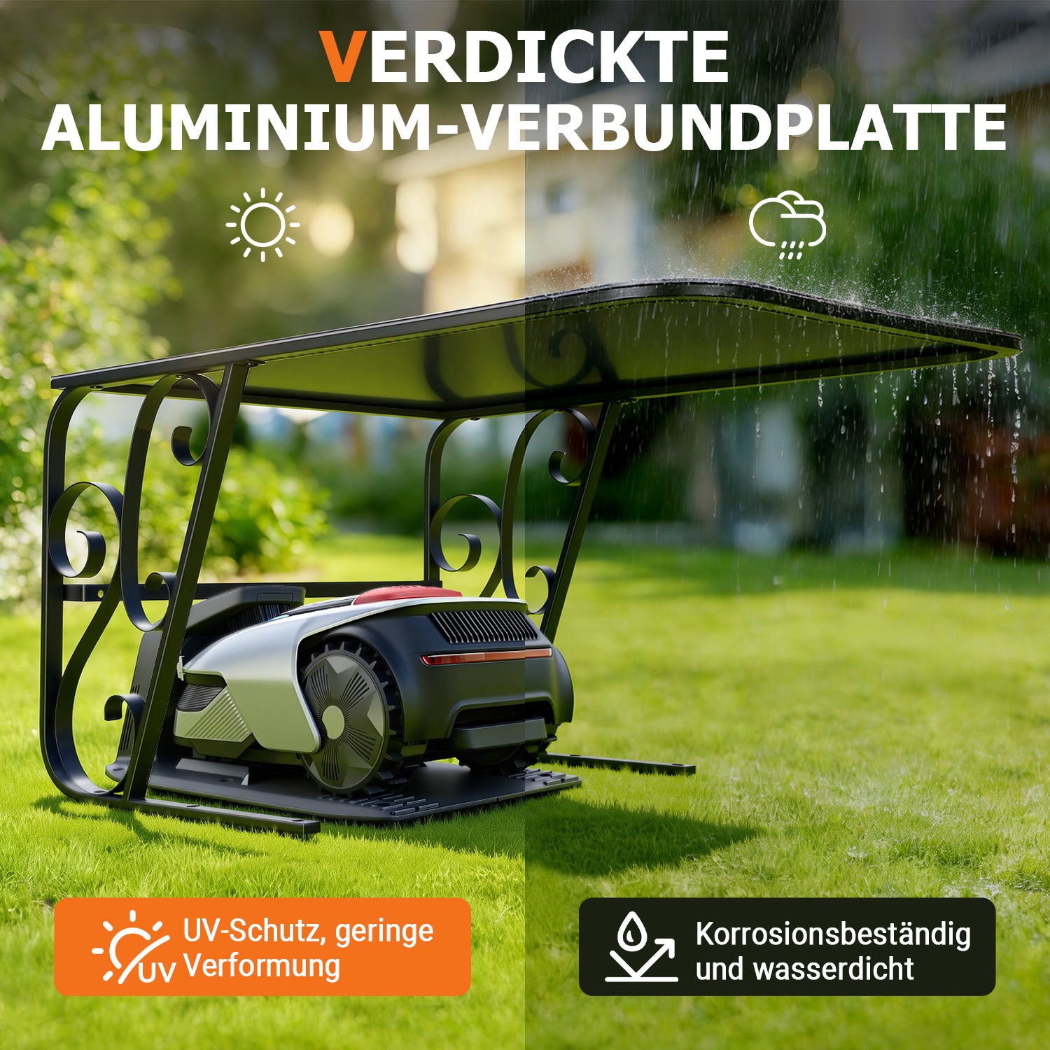 Lospitch Mähroboter Garage aus Aluminium Verbundplatte