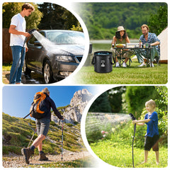 Lospitch Campingdusche mit 6000 mAh Akku und 20 L Falteimer